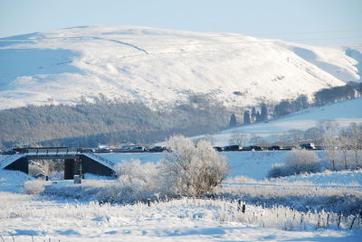 Scenic view of snow field against sky