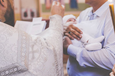 Close-up of couple hands