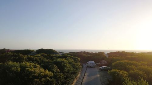 Scenic view of landscape against clear sky