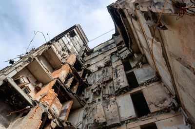 Low angle view of abandoned building