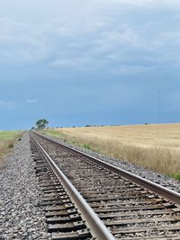 Railroad track against sky