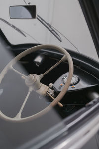 Minimal interior of a vintage car.