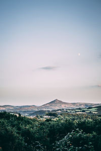 Scenic view of landscape against sky during sunset