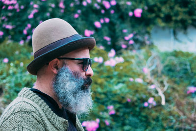 Portrait of hipster trendy bearded man