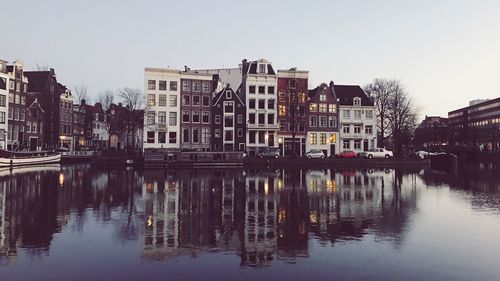 View of amsterdam waterfront against clear sky