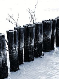 Close-up of water against sky