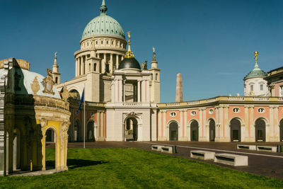 Facade of cathedral against sky