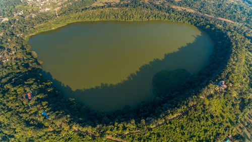 Aerial view of the lake duluti in arusha