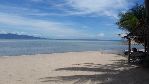 Scenic view of beach against sky