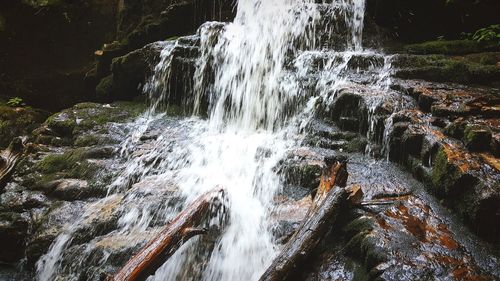 Scenic view of waterfall