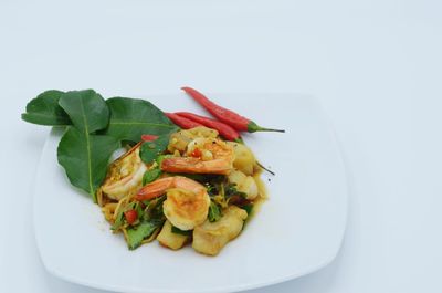 Close-up of salad served in plate