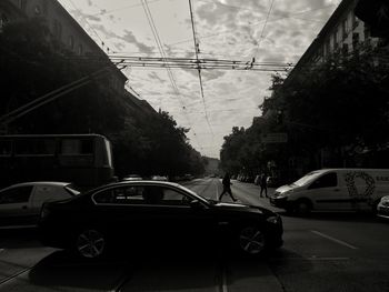 Cars on street in city