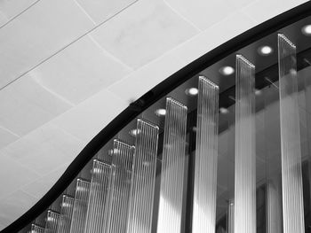 Low angle view of illuminated staircase in building