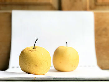 Close-up of apple on table