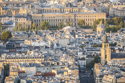 High angle view of buildings in city