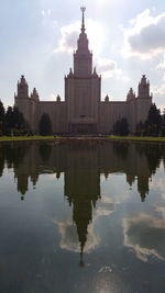 Reflection of buildings in water