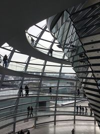 People walking in modern building