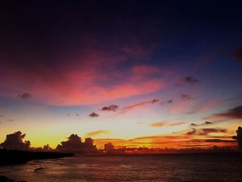 Scenic view of sea at sunset