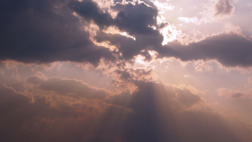 Low angle view of sky at sunset