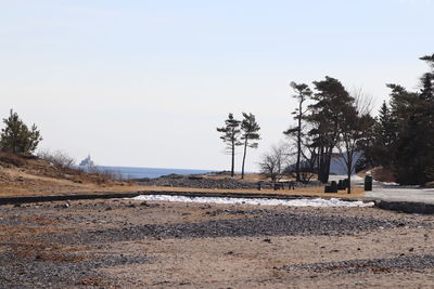 Scenic view of landscape against clear sky