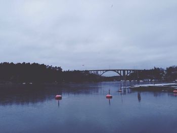 Bridge over river against sky