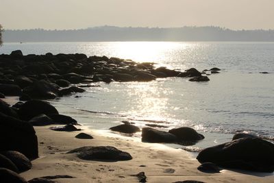 Low section of people relaxing on beach