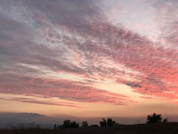 Scenic view of dramatic sky during sunset