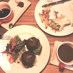 Close-up of food served in plate