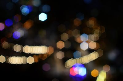 Defocused image of illuminated lights