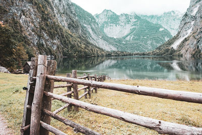 Scenic view of lake and mountains