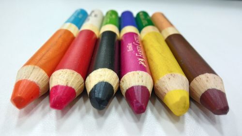 Close-up of multi colored pencils