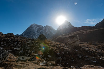 Scenic view of mountains against sky