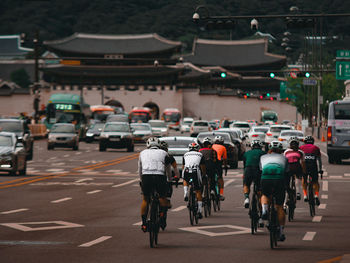 People walking on street