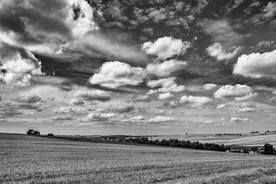 Scenic view of field against sky