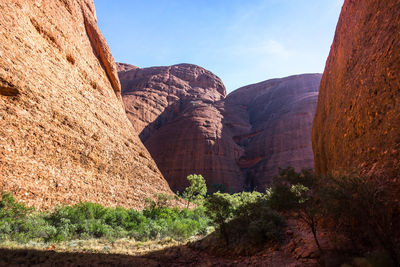Scenic view of mountain range against sky