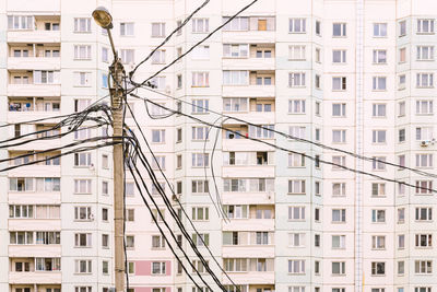 Power line against buildings