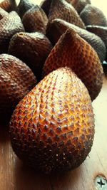 Close-up of bananas on table