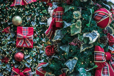 High angle view of christmas decoration