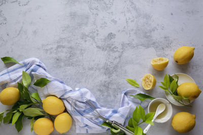 Directly above shot of fruits on table