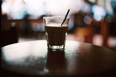 Close-up of coffee on table