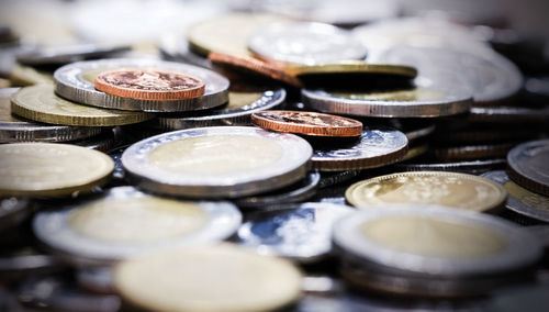 Full frame shot of coins