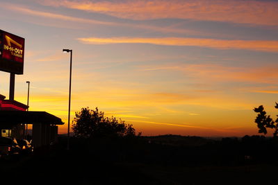 Silhouette landscape at sunset