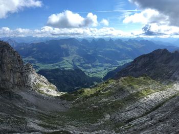 Scenic view of mountains against sky