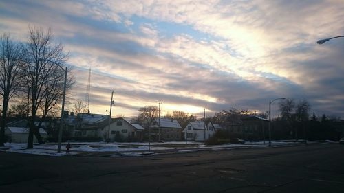 View of city at sunset