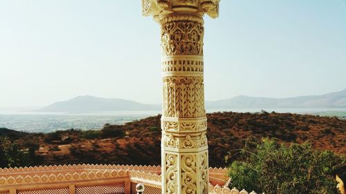 Scenic view of mountains against clear sky