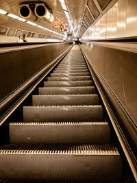 Low angle view of escalator