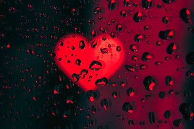 Full frame shot of wet glass window