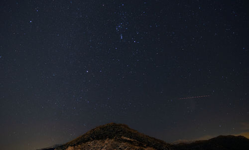 Low angle view of star field against sky at night