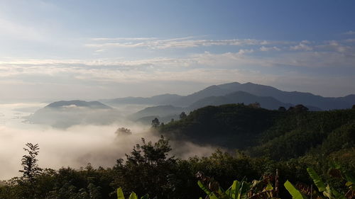 Scenic view of mountains against sky