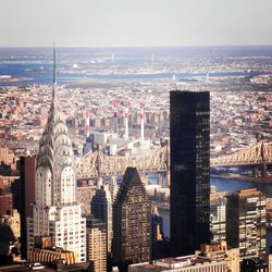 Aerial view of city at waterfront